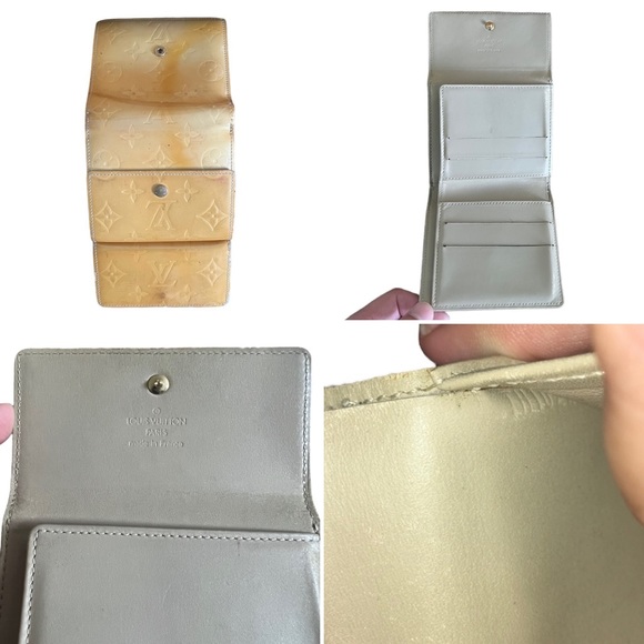 Louis Vuitton • 2pc Set Authentic Yellow Vernis Houston Bag and Trifold Wallet - Picture 13 of 16